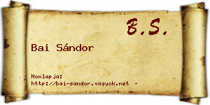 Bai Sándor névjegykártya